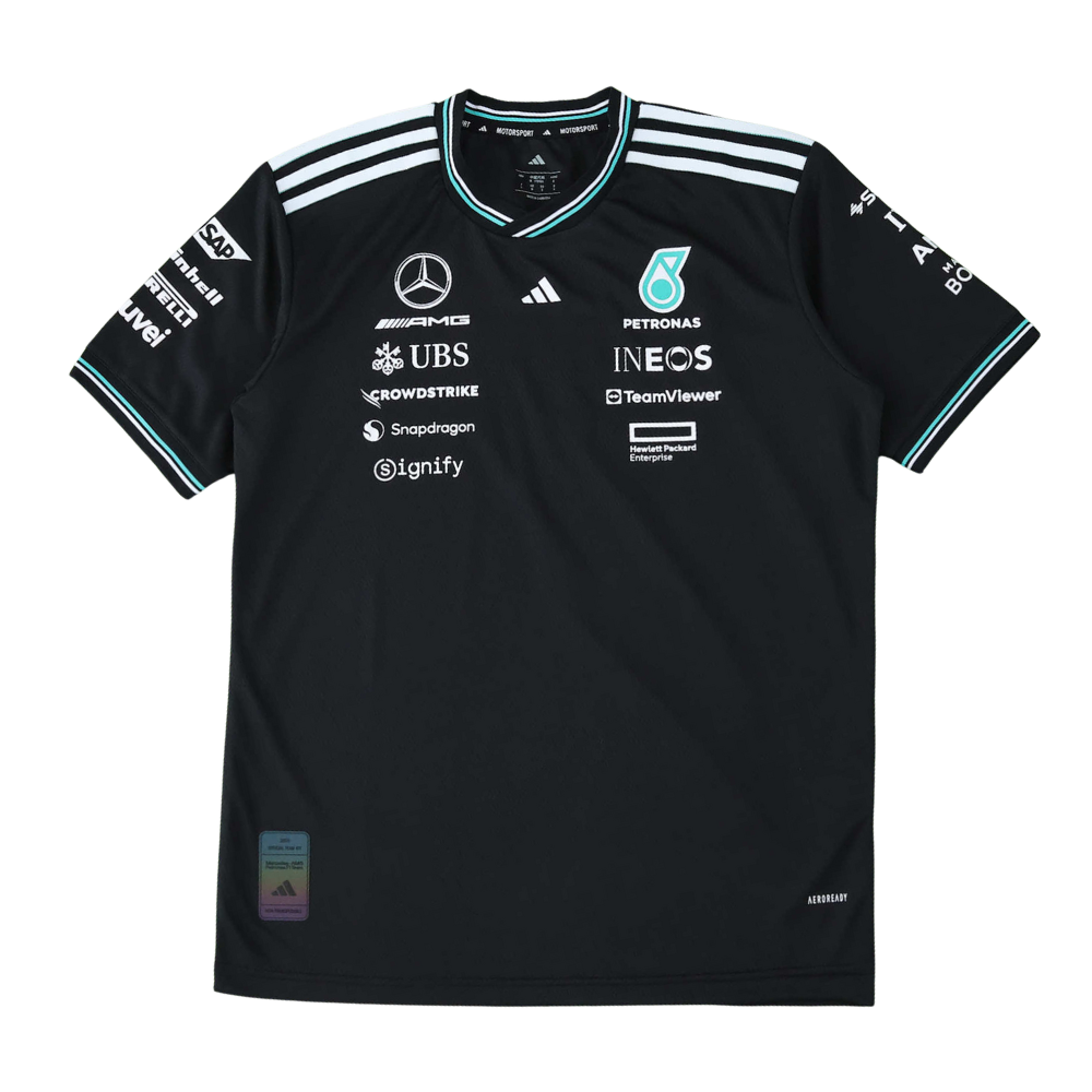 Maglia a maniche corte Mercedes F1 2025 nera