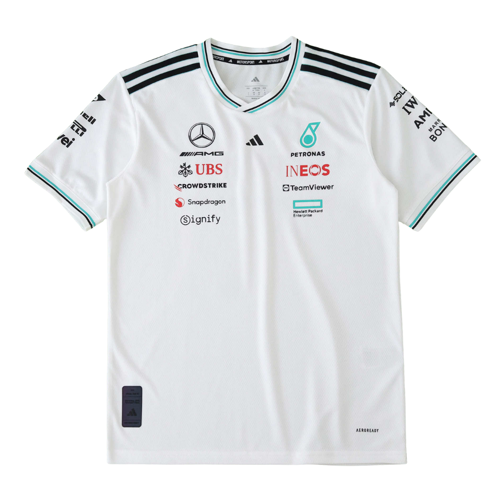 Maglia a maniche corte Mercedes F1 2025 bianca