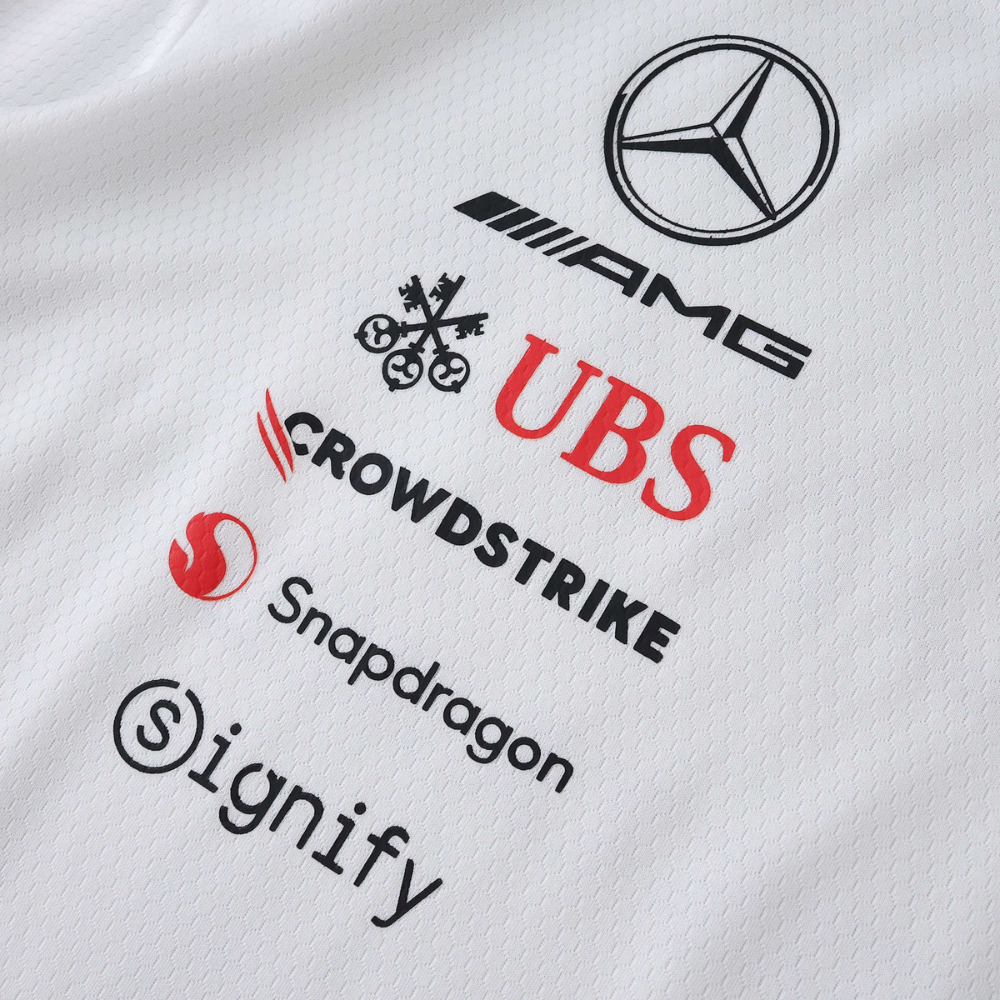Maglia a maniche corte Mercedes F1 2025 bianca