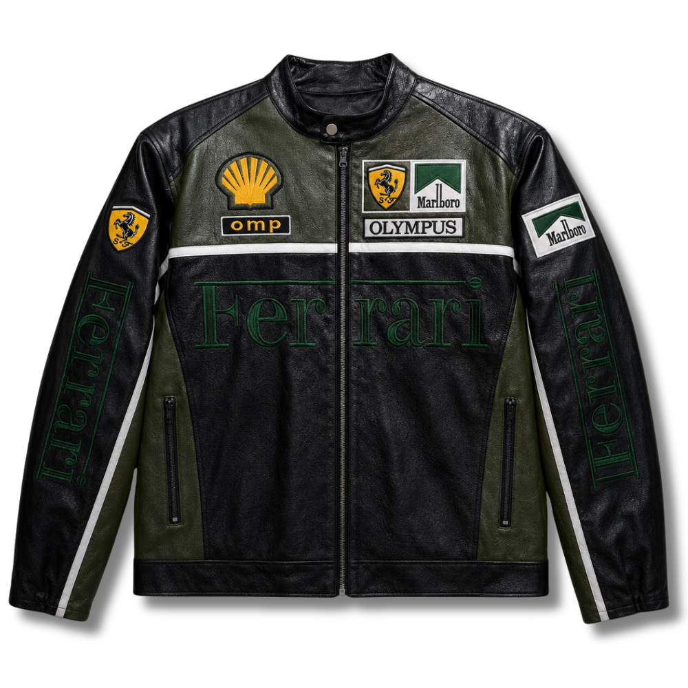 „OLYMPUS“ ROTE FORMEL-1-LEDERJACKE