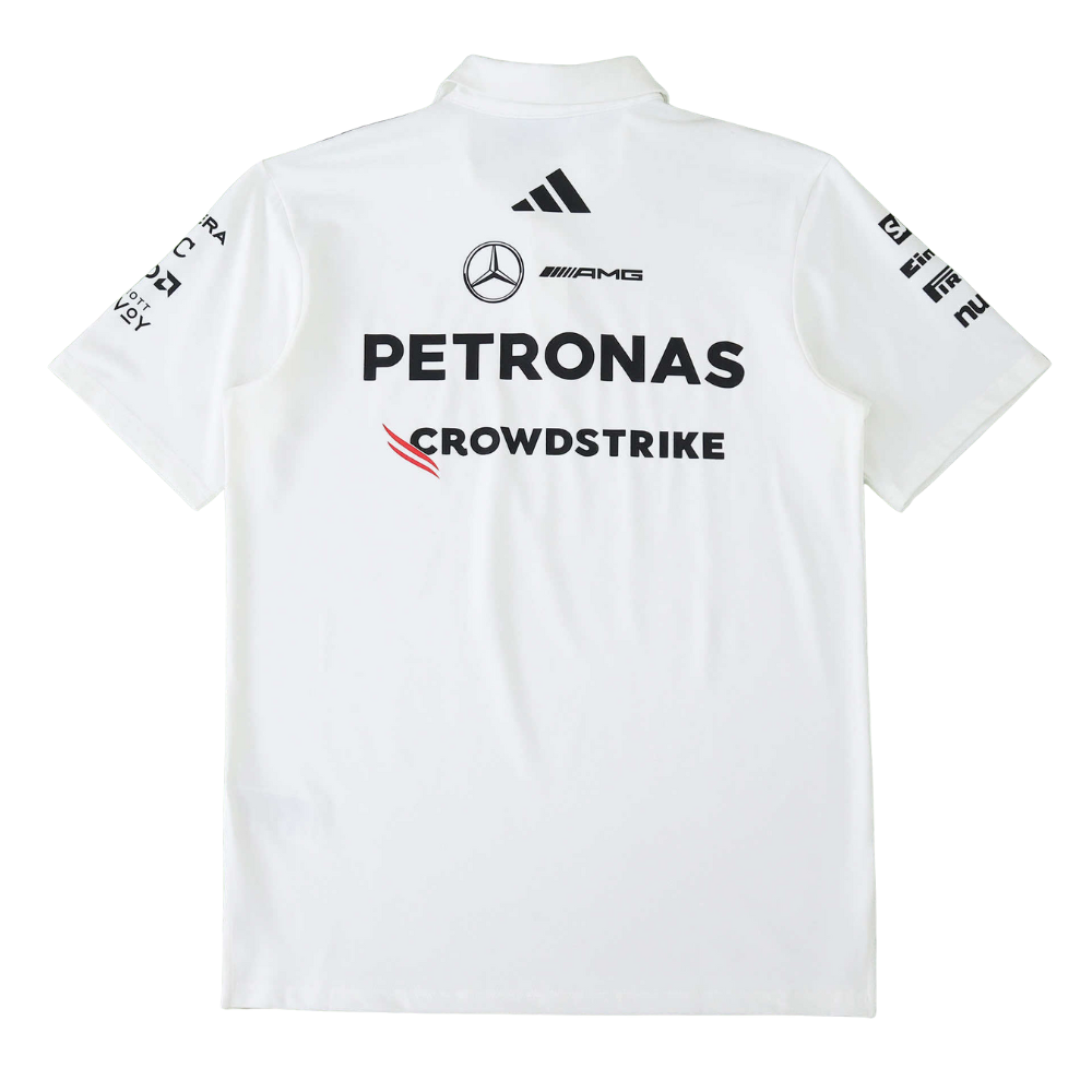 MERCEDES F1 2025 WHITE POLO SHIRT