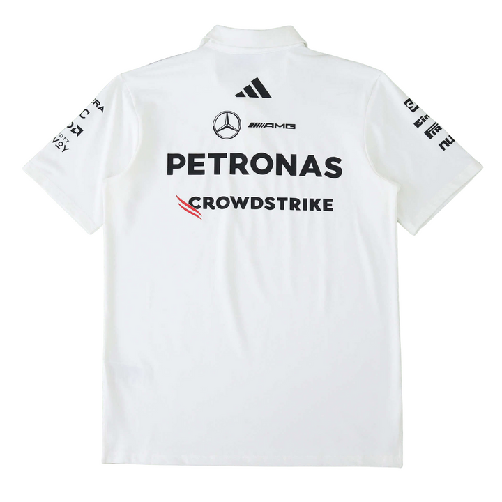MERCEDES F1 2025 WHITE POLO SHIRT