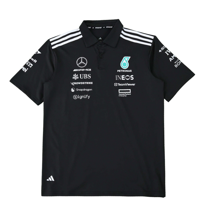 MERCEDES F1 2025 BLACK POLO SHIRT
