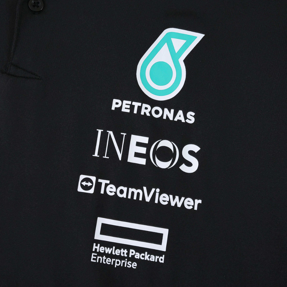 MERCEDES F1 2025 BLACK POLO SHIRT