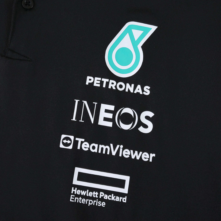 MERCEDES F1 2025 BLACK POLO SHIRT