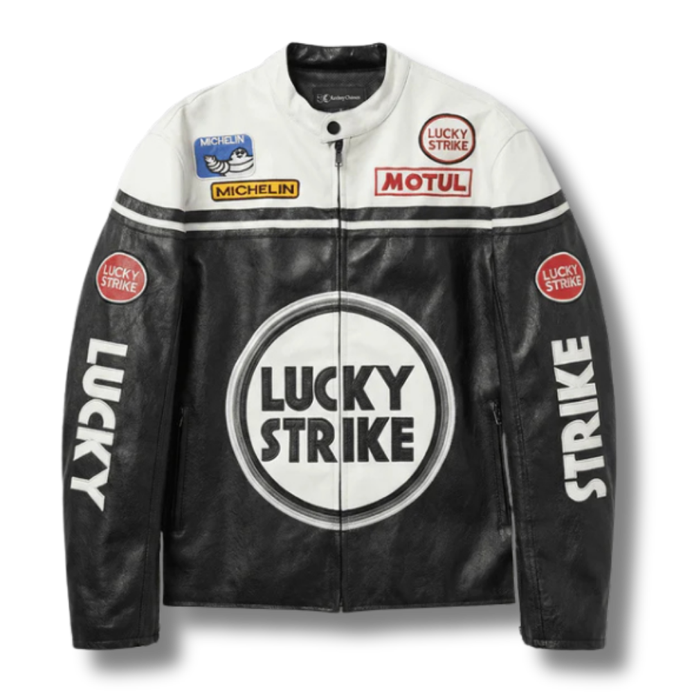 LUCKY STRIKE VINTAGE RED LEATHER JACKET