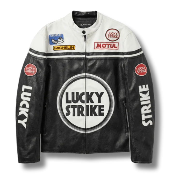 LUCKY STRIKE VINTAGE RED LEATHER JACKET