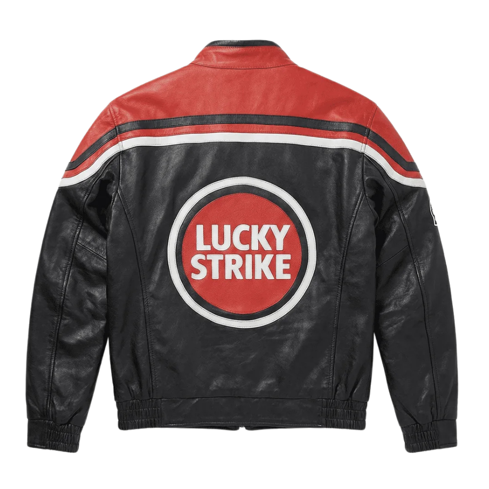 LUCKY STRIKE VINTAGE RED LEATHER JACKET