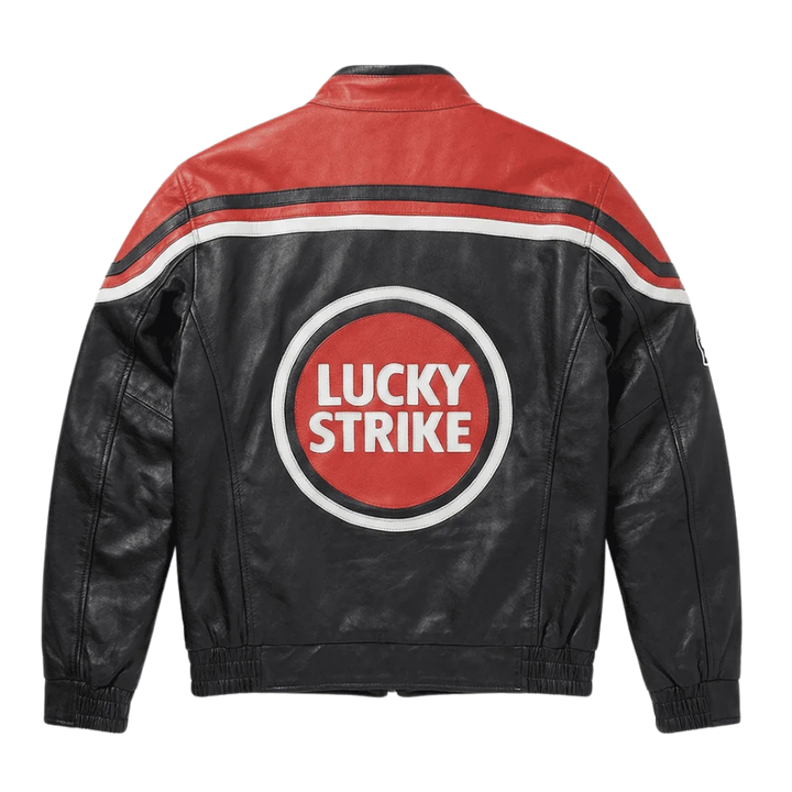 LUCKY STRIKE VINTAGE RED LEATHER JACKET