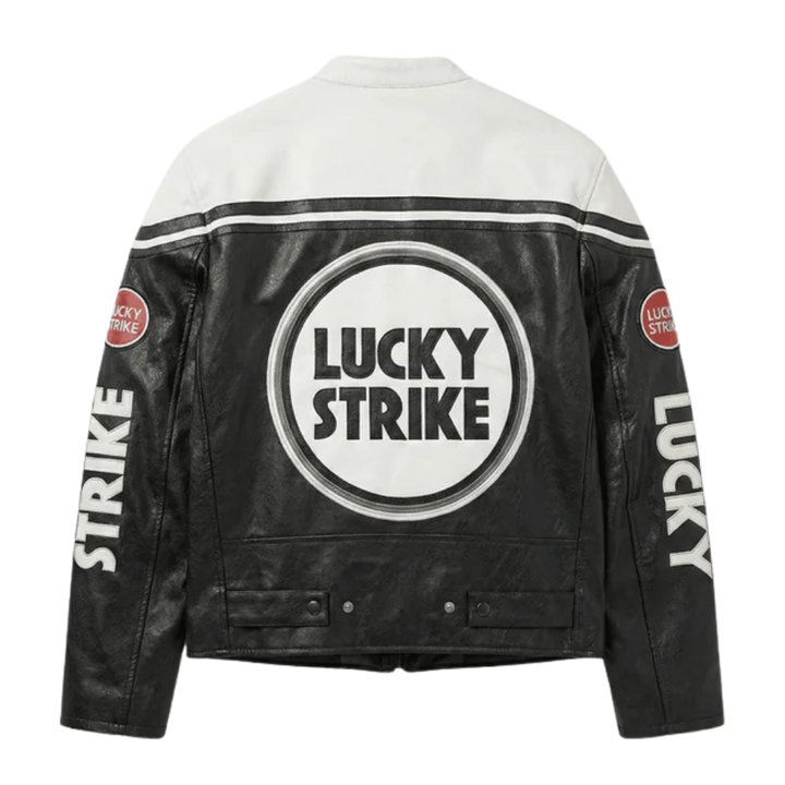 LUCKY STRIKE VINTAGE RED LEATHER JACKET