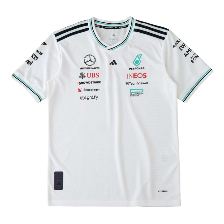 MERCEDES F1 2025 SHORT SLEEVE JERSEY WHITE
