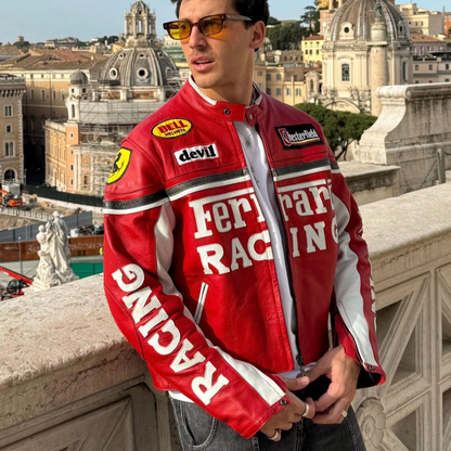 FORMULA 1 RACING LEATHER JACKET RED