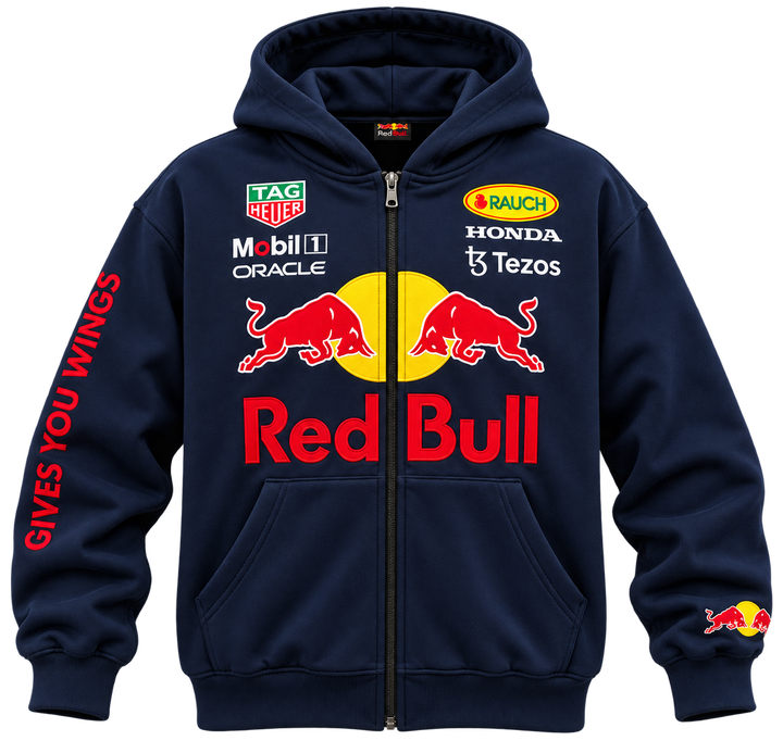 RED BULL RACING F1 EMBROIDERED ZIP HOODIE