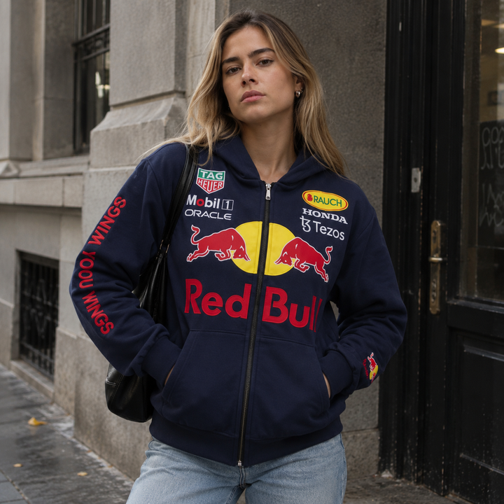 RED BULL RACING F1 EMBROIDERED ZIP HOODIE