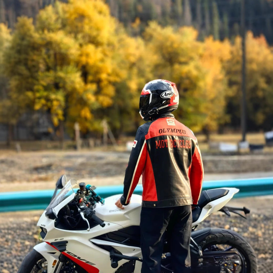 „OLYMPUS“ ROTE FORMEL-1-LEDERJACKE