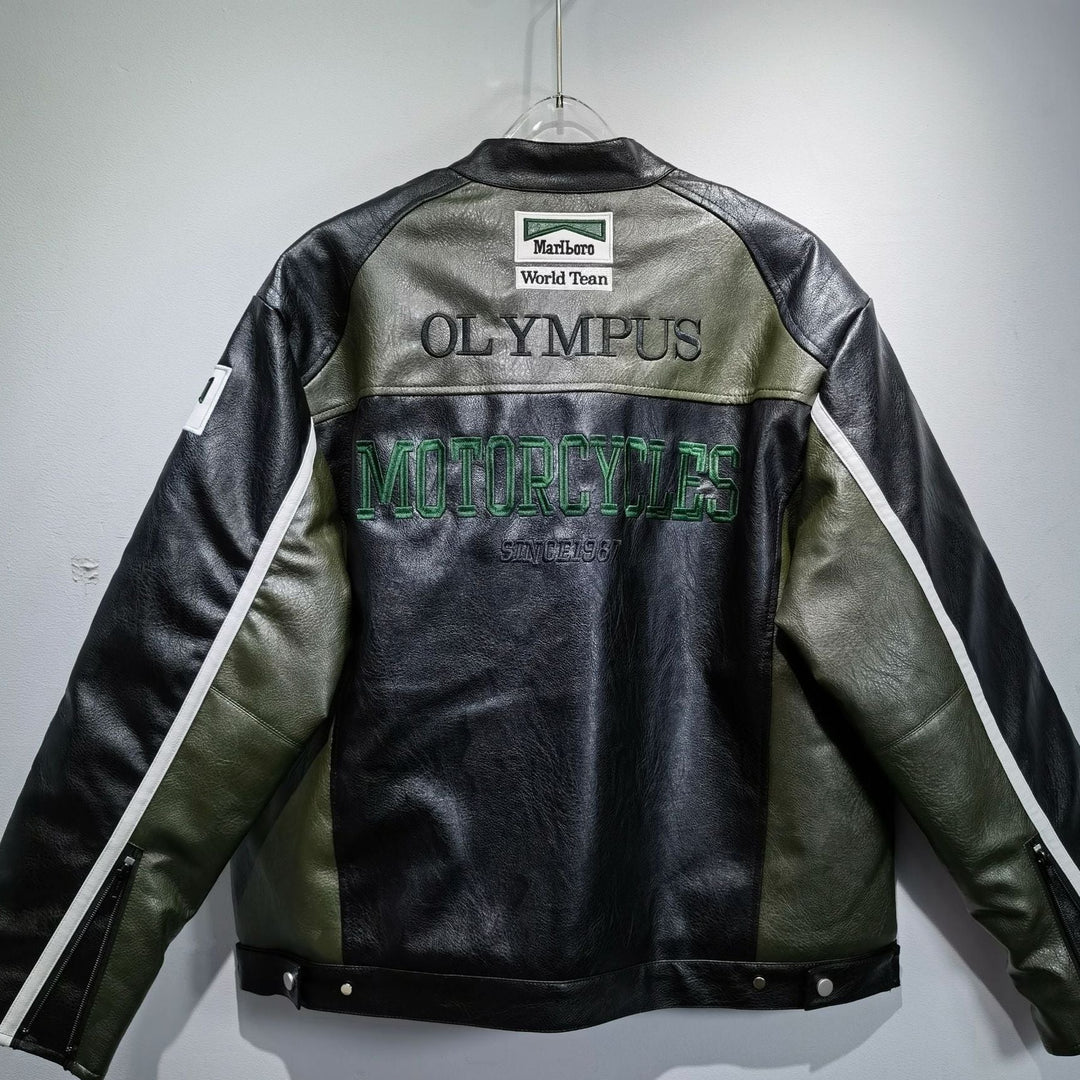 “OLYMPUS” 그린 포뮬러 1 가죽 재킷