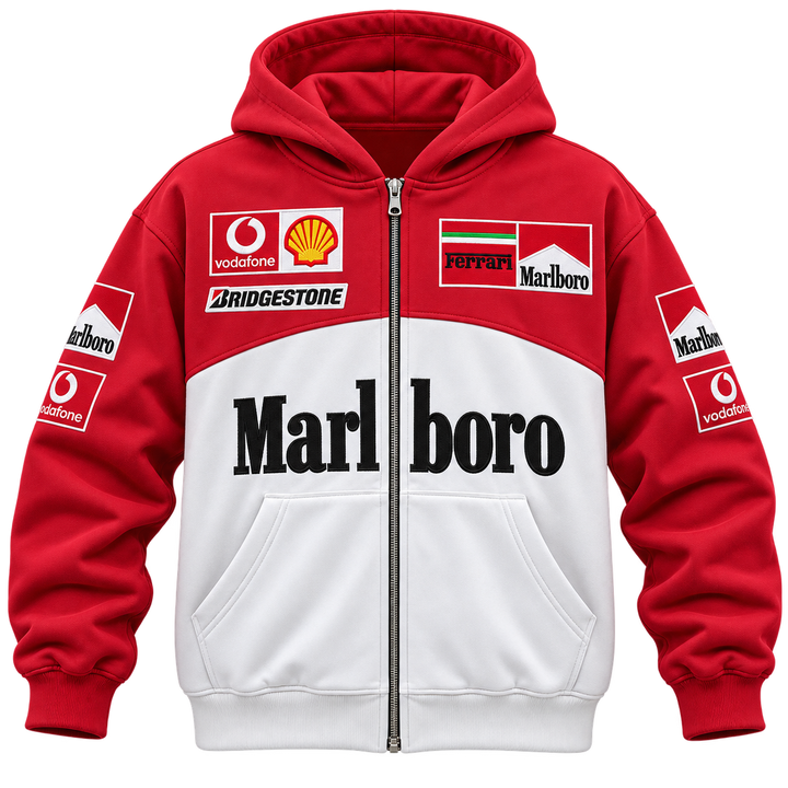 MARLBORO FORMULA 1 EMBROIDERED ZIP HOODIE