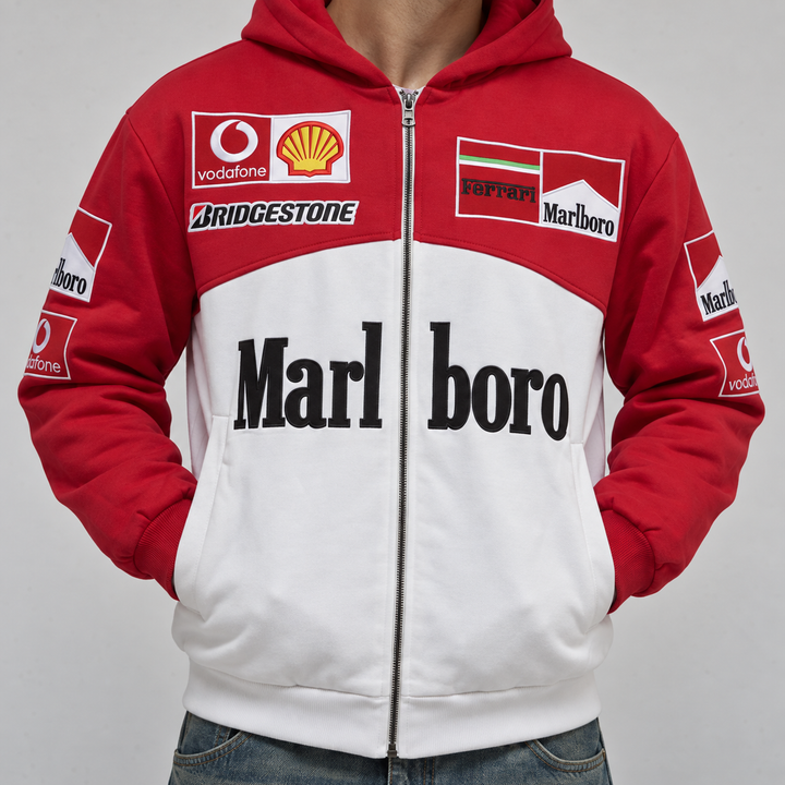 MARLBORO FORMULA 1 EMBROIDERED ZIP HOODIE