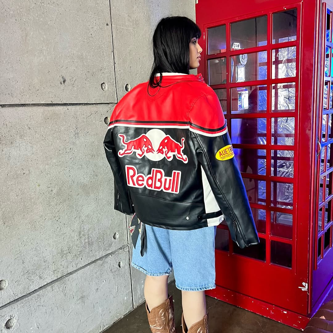 VINTAGE REDBULL F1 LEDERJACKE