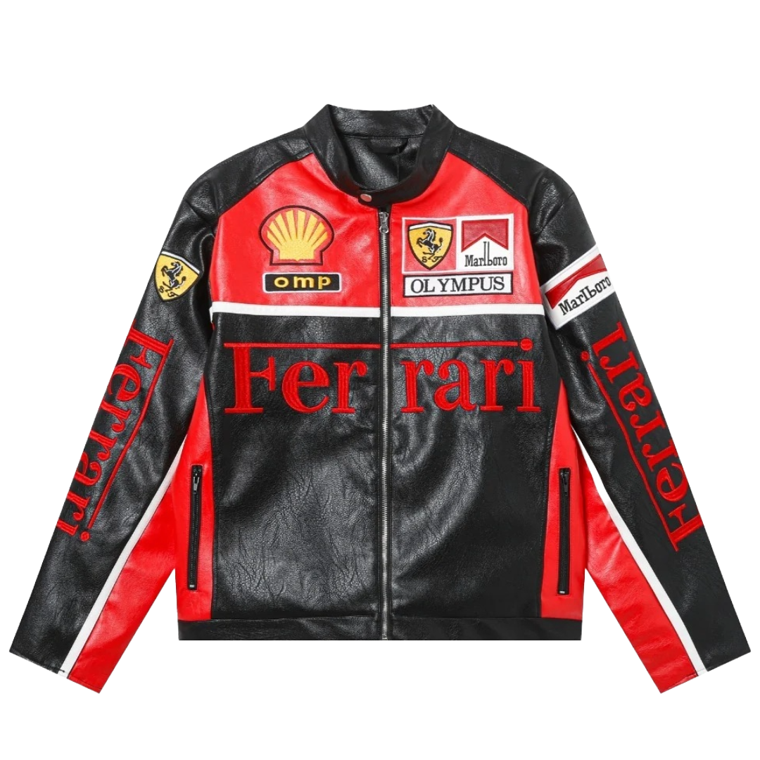GIACCA IN PELLE VINTAGE FERRARI F1