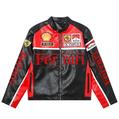 GIACCA IN PELLE VINTAGE FERRARI F1