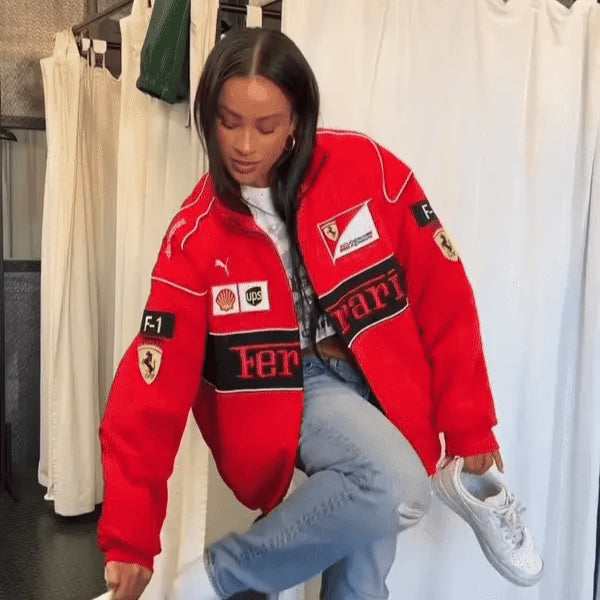 RED FERRARI F1 VINTAGE JACKET