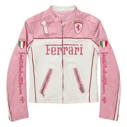„KIMI“ ROSA FORMEL-1-LEDERJACKE