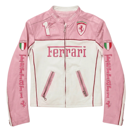 “KIMI” 핑크 포뮬러 1 가죽 재킷