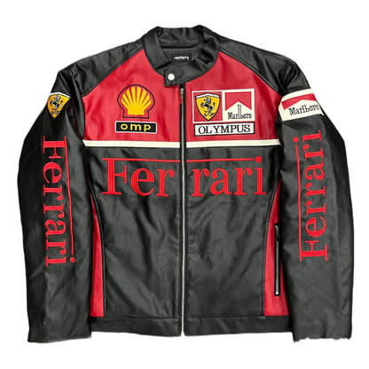 GIACCA IN PELLE VINTAGE FERRARI F1