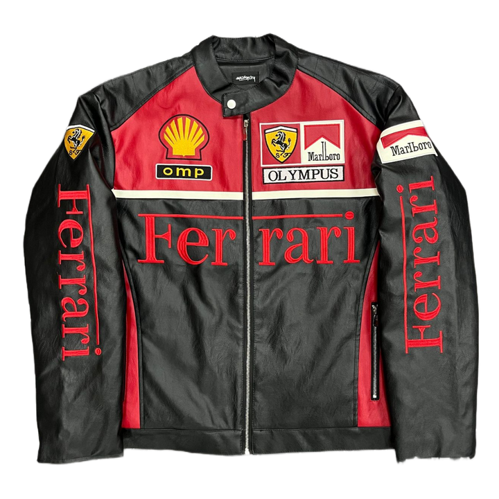 „OLYMPUS“ ROTE FORMEL-1-LEDERJACKE