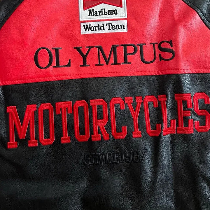 „OLYMPUS“ ROTE FORMEL-1-LEDERJACKE