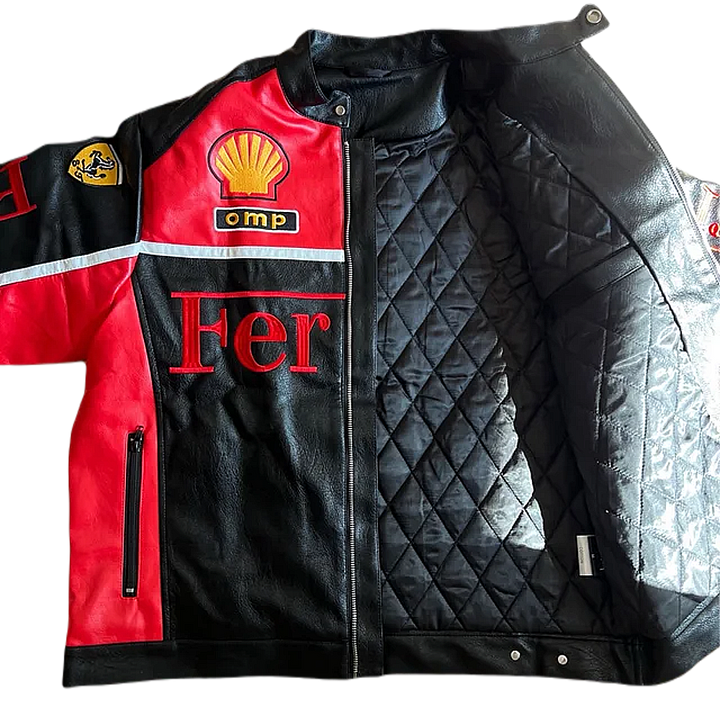 „OLYMPUS“ ROTE FORMEL-1-LEDERJACKE